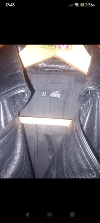 Cazadora piel Negra Estilo Motero