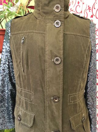 Cazadora verde lentejuelas talla L