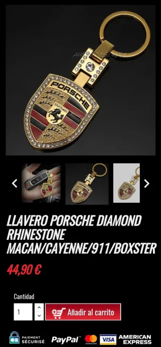 Llavero Porsche Lujo Diamantes