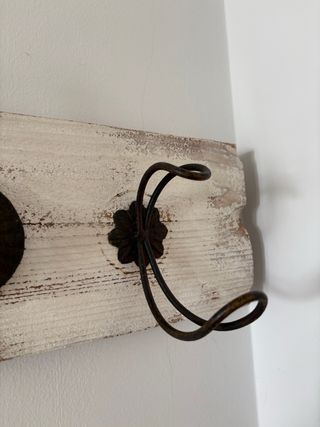 Perchero rústico madera y metal