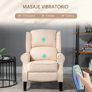 Sillón Reclinable Masaje Beige