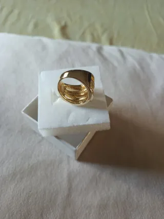 Anillo Acero Chapado Oro