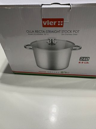 Olla Recta Vier 8.6 Litros Acero Inoxidable
