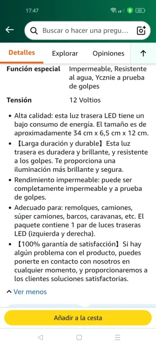 2 Luces Traseras LED Remolque 24V