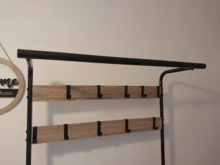 Perchero recibidor con banco y baldas