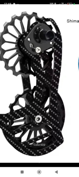 Pata de cambio de carbono para bicicleta