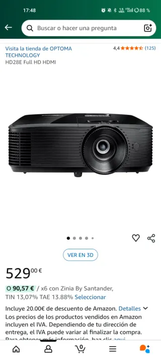 Proyector Optoma HD28E Full HD