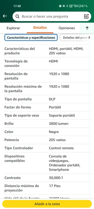 Proyector Optoma HD28E Full HD