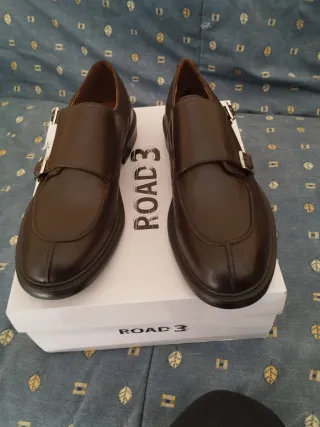 Scarpe uomo ROAD 3 vera pelle doppia fibbia