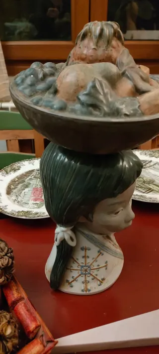 Figura Lladro Niña Cesta Frutas