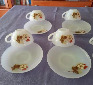 Juego tazas Café Arcopal Vintage"Flor de Almendro"