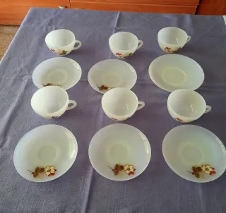 Juego tazas Café Arcopal Vintage"Flor de Almendro"