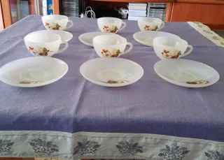 Juego tazas Café Arcopal Vintage"Flor de Almendro"