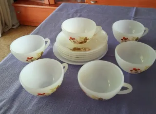 Juego tazas Café Arcopal Vintage"Flor de Almendro"