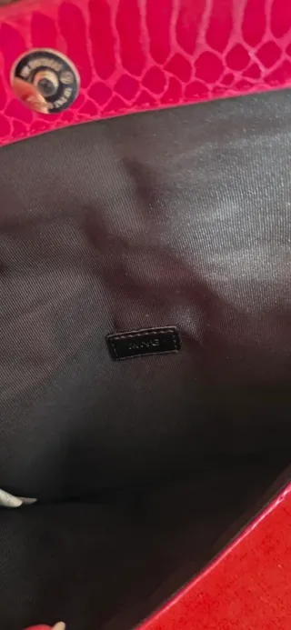 Bolso Fucsia Mango Piel Serpiente