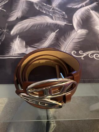 Set 2 cinture Diesel pelle marrone fibbia D