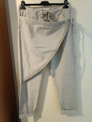 Pantalón cruzado beige talla única