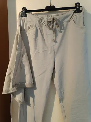 Pantalón cruzado beige talla única