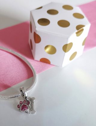 CHARM PERRO HUESO COLGANT ROSA PARA PANDORA CAJA