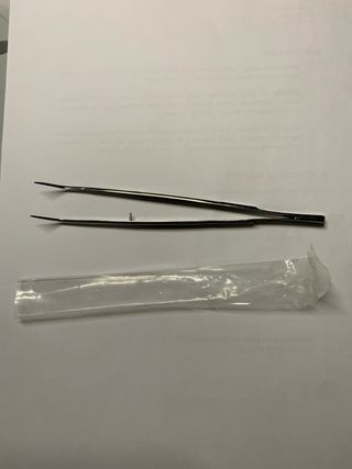 Pinzas curvas 15 cm acero inoxidable pulido.