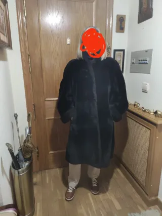 Abrigo de mouton mujer negro