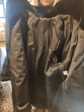 Abrigo de mouton mujer negro