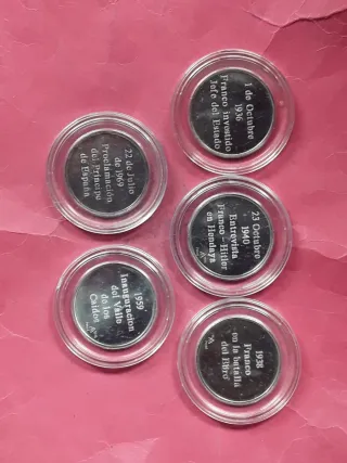 9 MONEDAS PLATA PURA HECHOS DE FRANCO (+210 GRS)