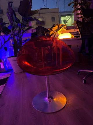 Sedia Space Age Kartell Arancione Trasparente