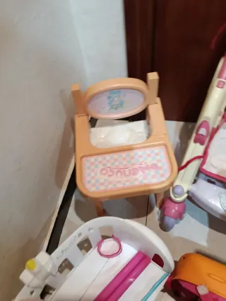 Lote Nenuco: Cuna, Silla, Bañera y Cochecito