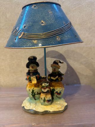 Lámpara Velas Navidad Muñecos Nieve
