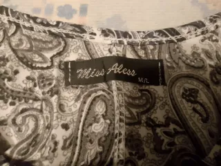 Abito Miss Aless lungo fantasia bianca e nera, L