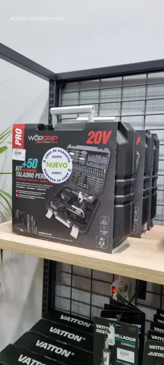 Taladro Percutor Wor Grip 20V + 50 Accesorios
