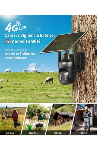 Cámara Solar Exterior con SIM 4G