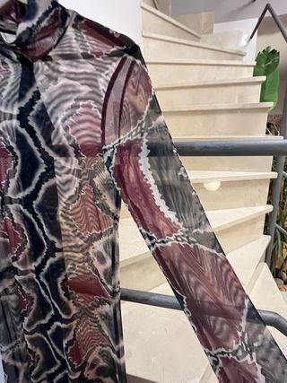 Vestido largo gasa estampado