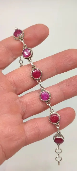 Pulsera de Plata y Rubí