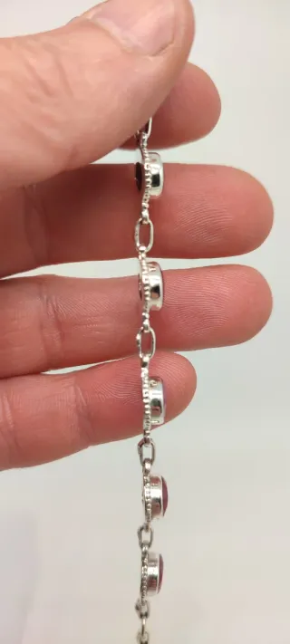 Pulsera de Plata y Rubí