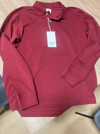 Polo Milano Hombre Manga Larga, color vino