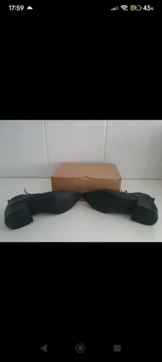 Botines UTERQUE piel negro talla 36