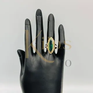 Anillo Oro 18k Piedra Verde