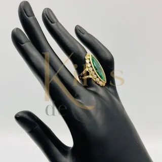Anillo Oro 18k Piedra Verde
