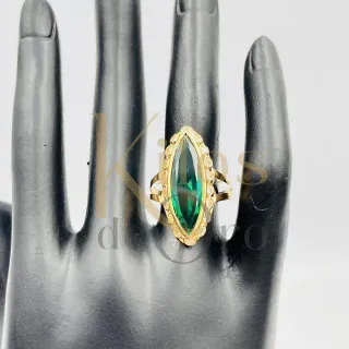 Anillo Oro 18k Piedra Verde