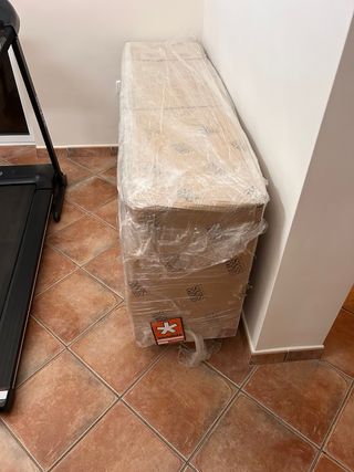 Aparador Madera Acacia y Base Metal Negra