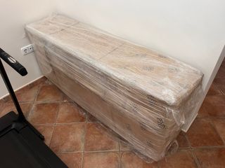 Aparador Madera Acacia y Base Metal Negra