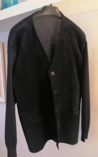 Chaqueta ante hombre azul marino