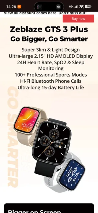 Smartwatch Amoled para Android e Iphone