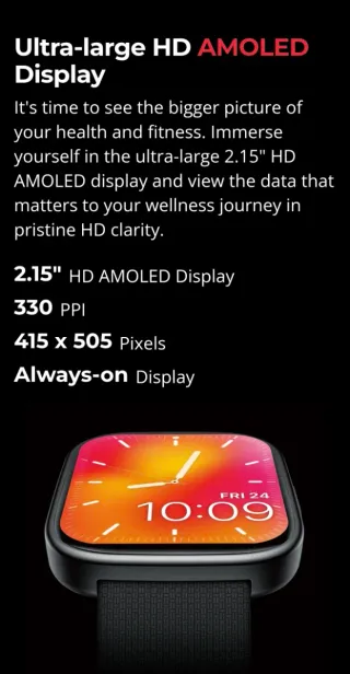 Smartwatch Amoled para Android e Iphone
