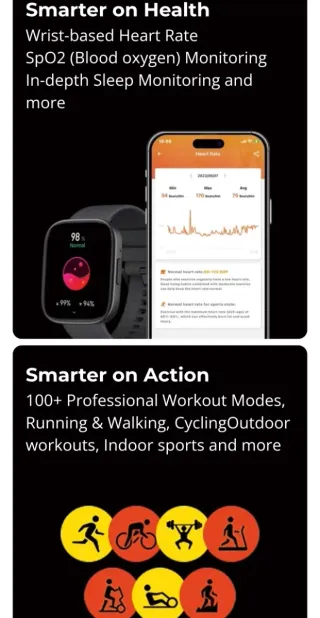 Smartwatch Amoled para Android e Iphone