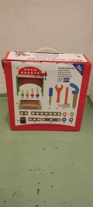 Banco de herramientas de madera para niños