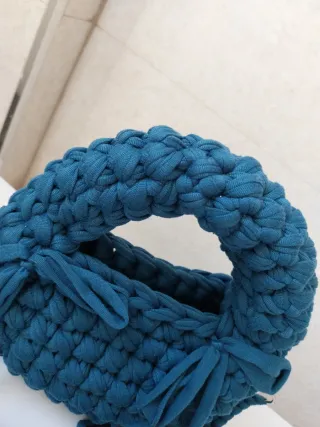 Borsa uncinetto blu petrolio