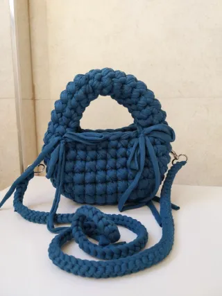Borsa uncinetto blu petrolio